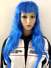 Halloween Long Blue Hair Wig 24" Halloween Female Costume By Paper Magic Group