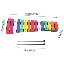15 Notes Wooden Xylophone With 2 Mallets Colorful Keys Glockenspiel NLRW