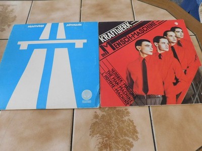 2x Kraftwerk LP Autobahn Mensch-Maschine - Vinyl Schallplatte -