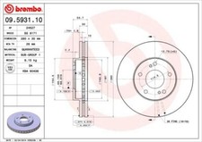 2x BREMBO 09.5931.10 Bremsscheibe passend für NISSAN