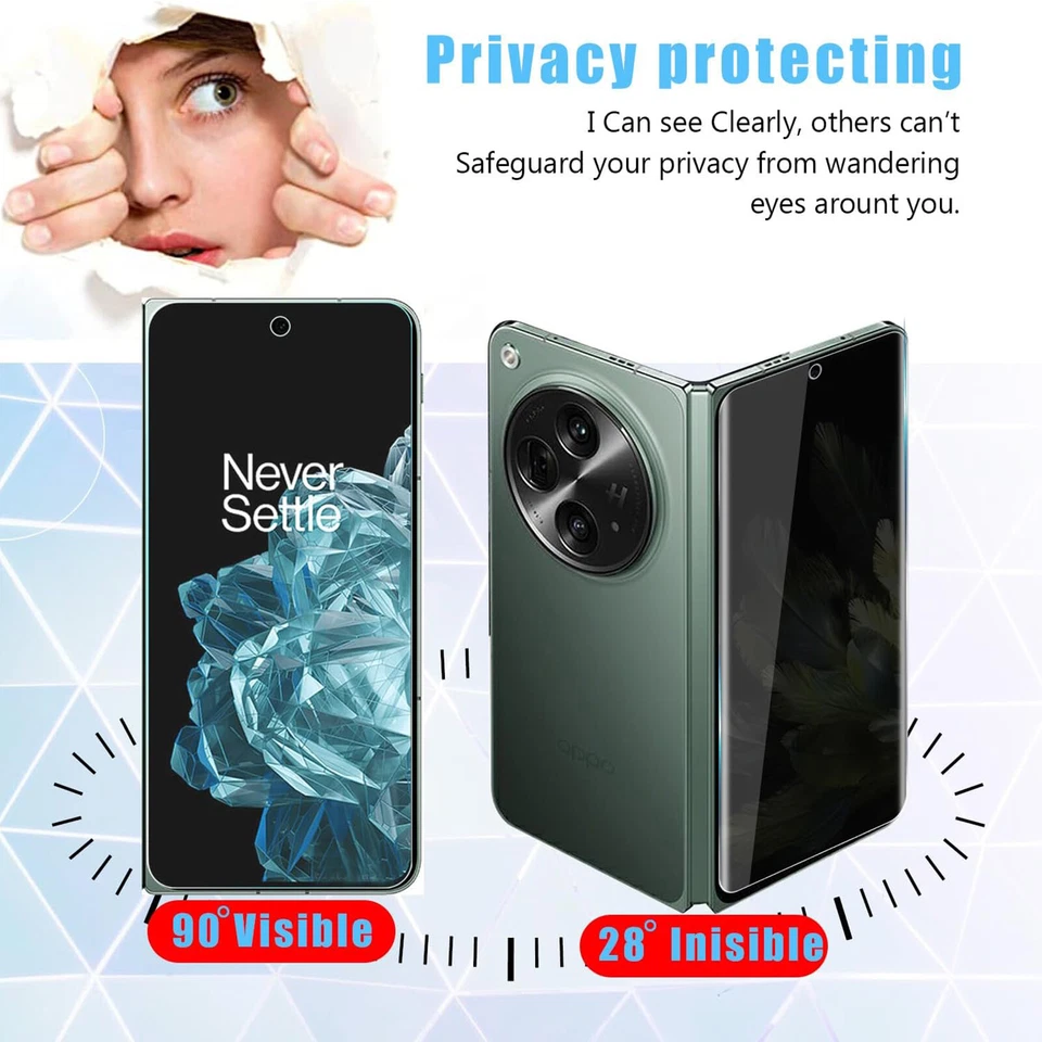 For OnePlus Open Out/inside Privacy Screen Protector with Camera Lens Protector - image 4 of 4