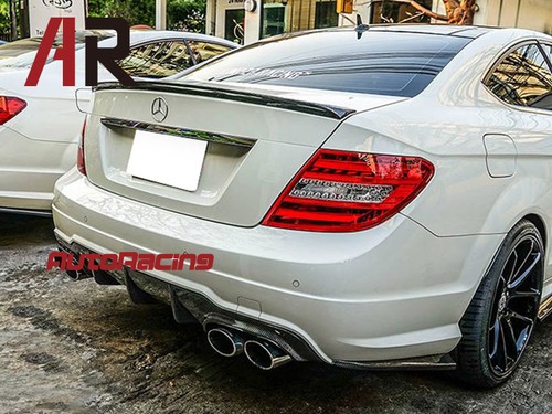 Big Fins Carbon Fiber Rear Diffuser For 12-14 W204 C200 C250 C300 C350 C63AMG - Picture 3 of 5