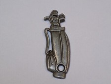 Silver Metal Keyring Key Chain Golf Bag Tag Pewter Canada Golfer Player Vintage