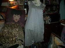 JEAN PAUL GAULTIER  For TARGET Sassy White+Navy Blue Draped Dress Size S