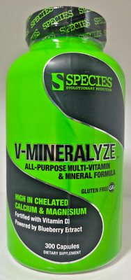 Species Nutrition V-Mineralyze Multi-Vitamin + Mineral Formula 300 Capsules New