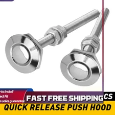 US Push Button Quick Hood Release Bonnet Pins Clip Lock Auto Cars Bumper Latch