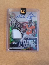 2021 Spectra Vested Veterans Noah Fant  Relic Patch Auto Meta Prizm SSP # 14/25