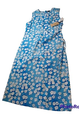 Halogen Maxi Dress L Biho Beachy Summer Tropical Runched Tank Sun Dye  Blooms New | eBay