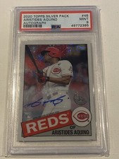 2020 Topps Silver Pack Aristides Aquino Rookie Autograph Card PSA 9 Mint 190/299