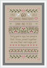 Diamond Wedding Sampler Cross Stitch Kit Little Dove Designs