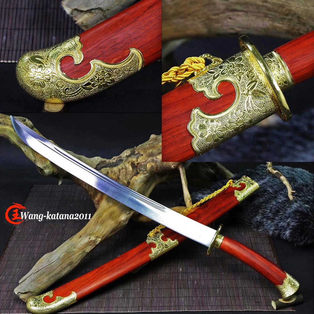 30''Auspicious Redwood High Carbon Steel Chinese Handmade Qing
