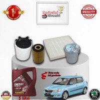 Inspektionskit Filter + ÖL Skoda Fabia II 1.6 Tdi 55KW 75CV Von 2012->
