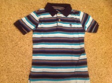 Childrens Place Boys Size Small 5/6 Blue Striped Collared Shirt Gently Worn