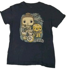 Star Wars Funko Pop Rey and Droids Rise of Skywalker Graphic T-Shirt Size Medium