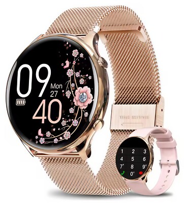 Smartwatch Damen Herren mit Telefonfunktion Armbanduhr für iPhone Samsung Huawei
