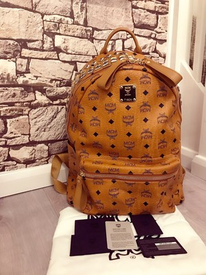 mcm backpack tan