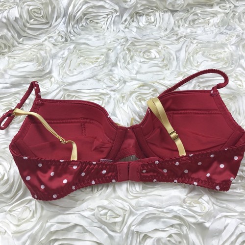LOT 32D Victoria's Secret Push Up Natori Feather REd Polka Dot Bra p623 - Picture 3 of 12