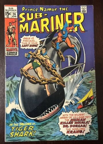 The Sub-Mariner #24  VF/NM  Lady Dorma   Orca   Tiger Shark - Picture 1 of 2