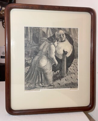 Original Jonathan Farr academy opening charcoal conte drawing illustration art
