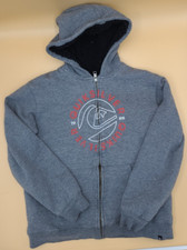 Quiksilver Boys Large 14-16 Sherpa Heather Gray Zip Hoodie Sweatshirt Jacket