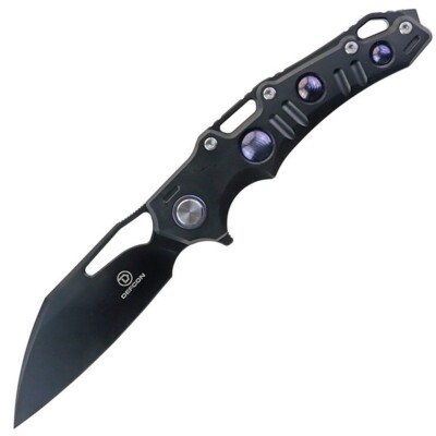 Defcon JK Series Gravity Framelock Black Titanium Folding M390 Pocket Knife 9313