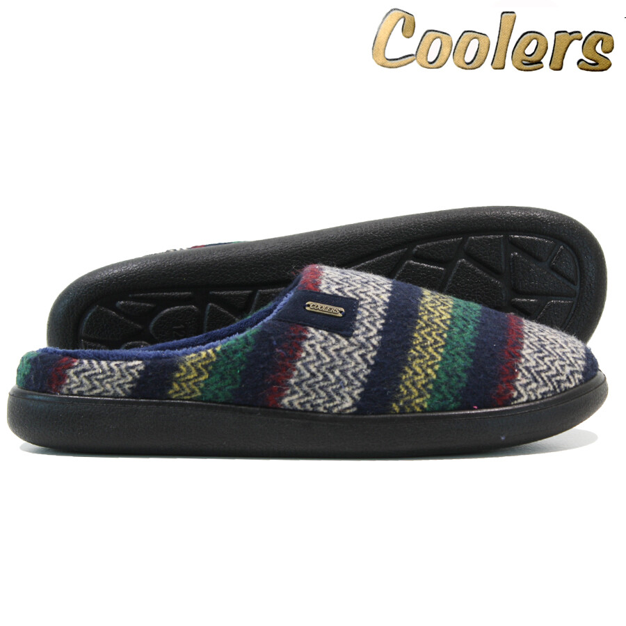 MENS COOLERS SLIPPERS FLEECE LINED CASUAL WARM SLIP ON MULES WINTER FUR