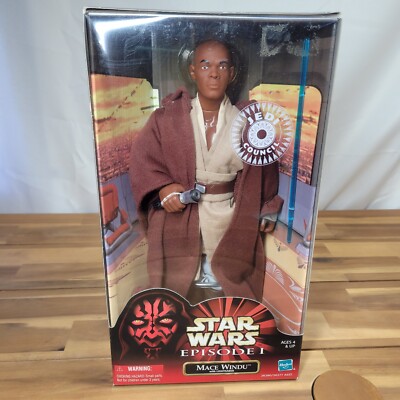 Star Wars Episode 1 Action Collection Mace Windu mit Lichtschwert Hasbro Figur Neu in OVP