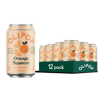 Olipop Orange Squeeze Sparkling Tonic 12oz   Pack of 12 Cans