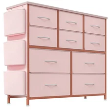 ✅10 Drawers Fabric Storage Drawer Dresser for Bedroom Dressers & Chest of Drawer