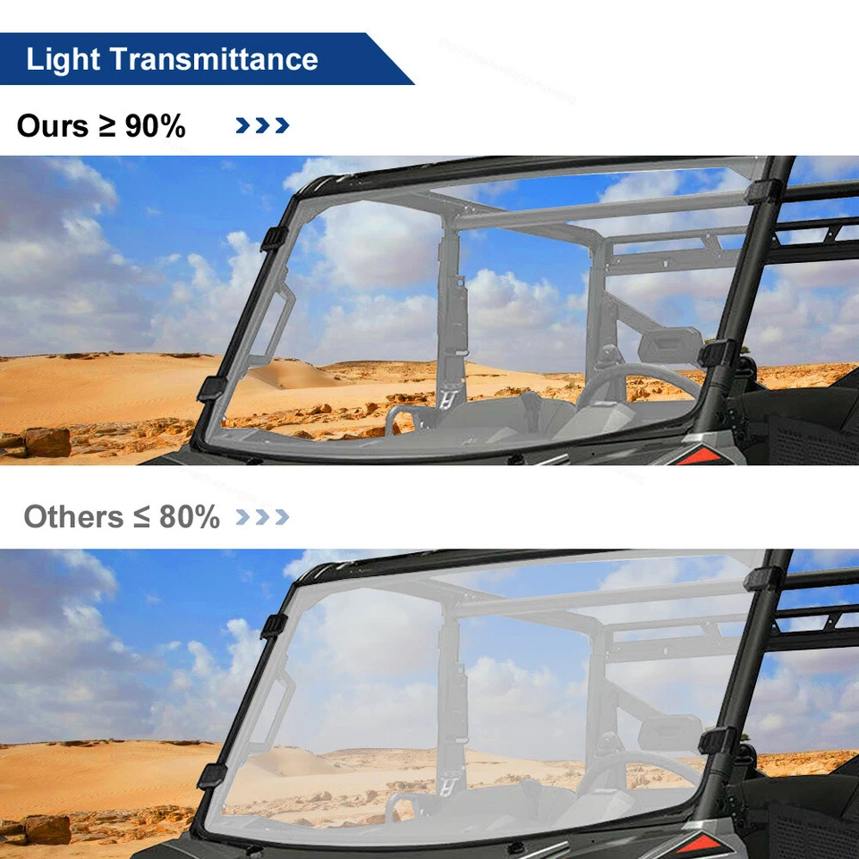 Full Front Windshied Windscreen Fit for Polaris Brutus/Brutus HD 2013-2016 - Изображение 3 из 4