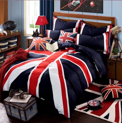 Bettbezug Bettlaken Kissenbezüge Englische Flagge Bettbezug Duvet Cover BED0051B