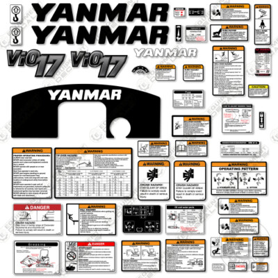 Fits Yanmar Vio17-6 Decal Kit Replacements Mini Excavator - 3M Vinyl!