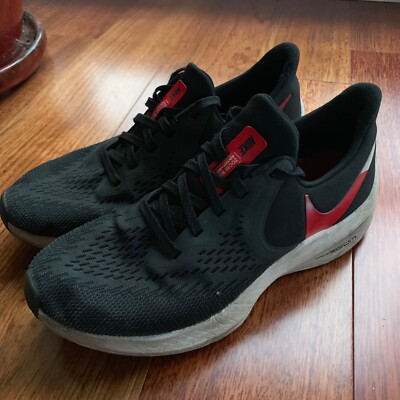 Nike Air Zoom Winflo 6 Black / Red Men s 7.5 Running Shoes Sneakers AQ7497-008