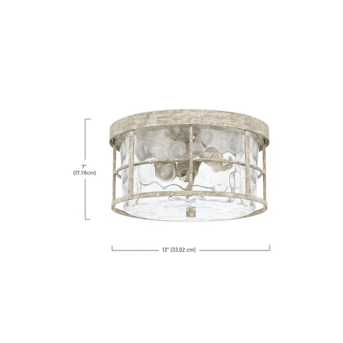 Capital Lighting 225021MS Beaufort Drum Clear Water Glass Flush Mount Ceiling... - Picture 2 of 4
