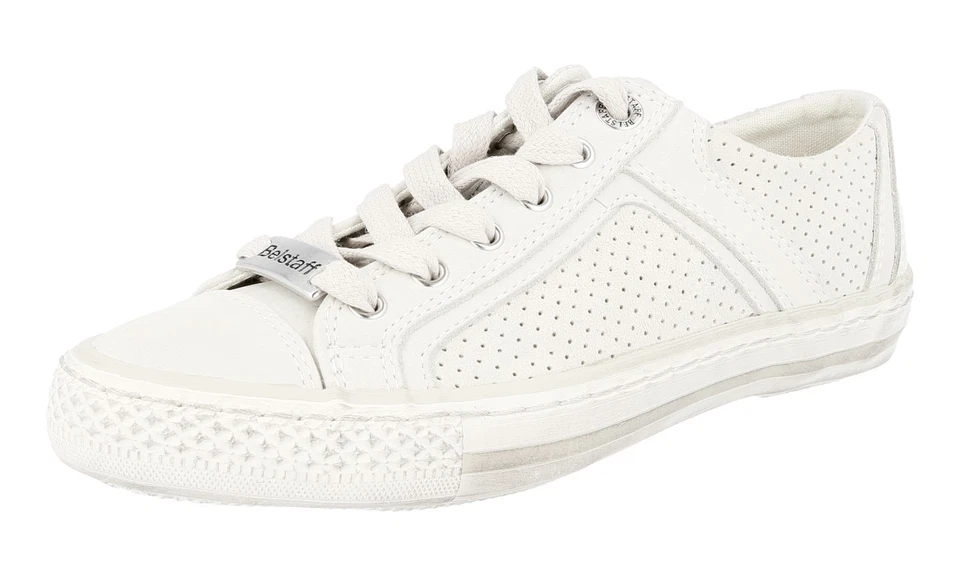Zapatillas de cuero BELSTAFF - 757388 DRAKE LOW VENT - blancas NUEVAS - US 7 EU 37 Foto 2 de 4
