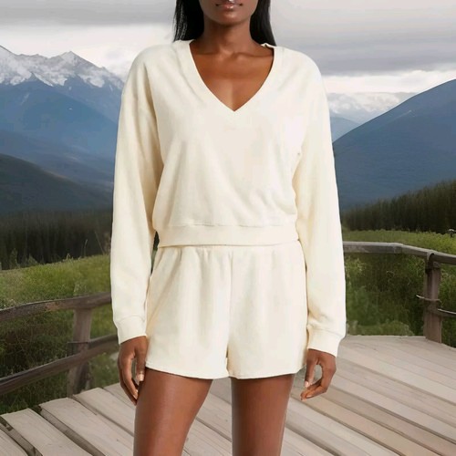 NEW Beyond Yoga Size M Tropez Pullover Sweatshirt V-neck Long Sleeve - 第 1/4 張圖片