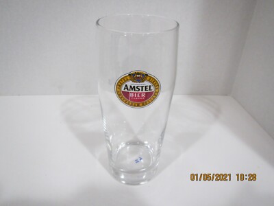 #62 AMSTEL Bier Beer GLASS AMSTEL BIER 7'' High AMSTEL BIER GLASS SUPER NICE