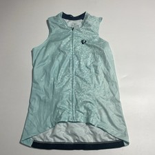 Pealr Izumi Attack Womens M Cycling Jersey Sleeveless Feather Full Zip Blue
