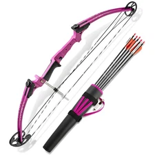 Genesis Original Archery Compound Bow and Arrow Set, Draw Hand-Right, Purple