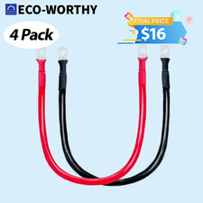Eco-worthy 4 Pack M6 5awg Battery Cable With 1564 Lug Terminals 14inch Cables