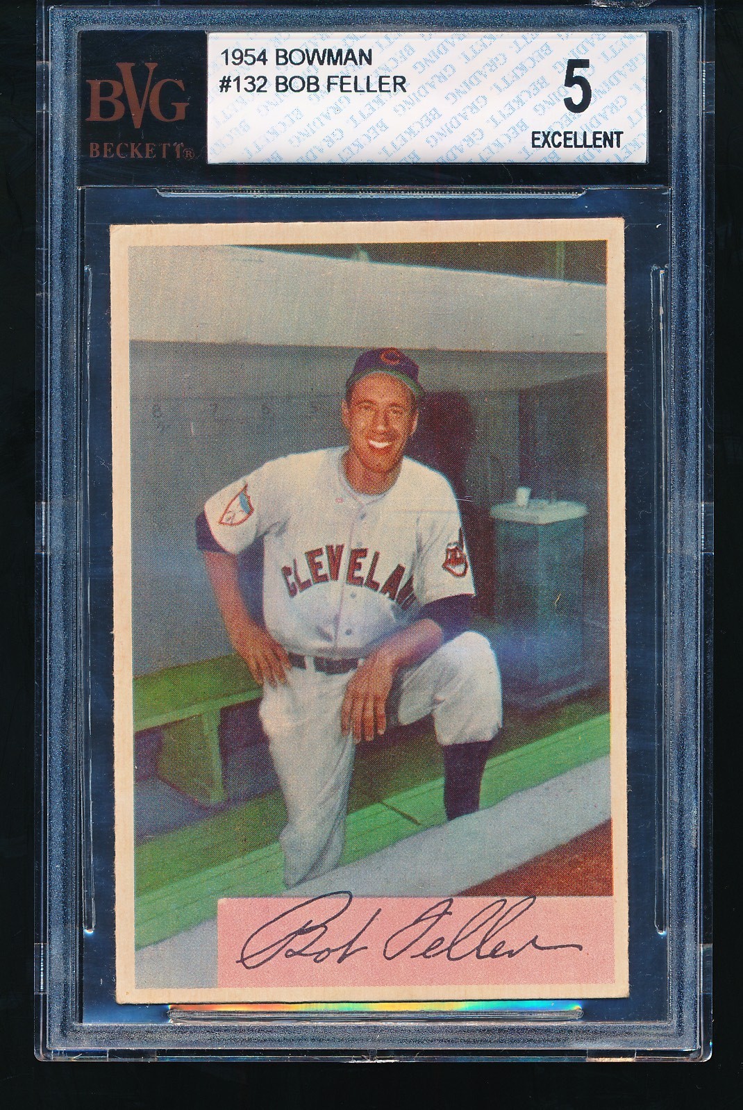 1954 Bowman BOB FELLER #132 BVG 5