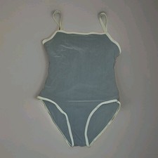 Vtg 90s St Michael 1 Piece Swimsuit Olive Green UK 14 US 10 Minimalist Maillot