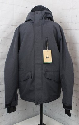Quiksilver Mission Solid Insulated Snow Jacket Men's Medium Graphite New