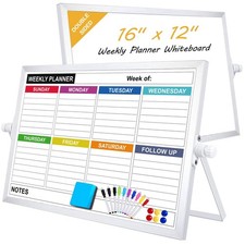 Weekly Calendar Whiteboard, Small Desk White Board, Dry Erase Board