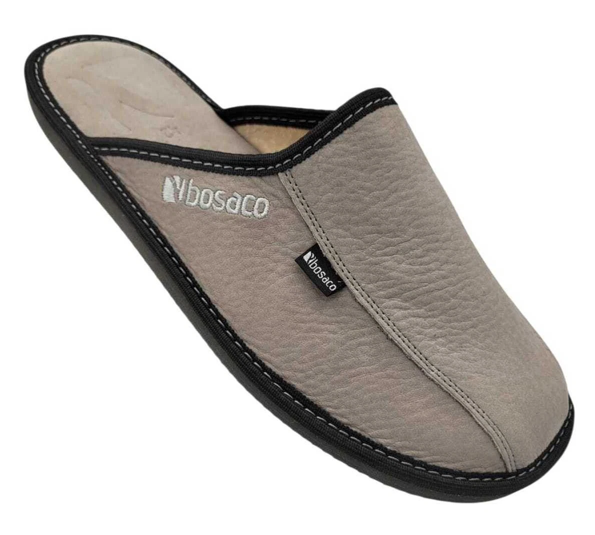 Herren Leder Hausschuhe Geschlossen Bequem Leicht Atmungsaktiv Slipper BOSACO