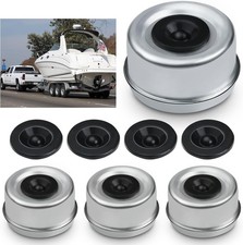 4PCS 2.72'' Trailer Axle Wheel Hub Dust Cap Trailer Bearing Dust Cap with 8 Rubb