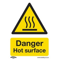 Image of Sealey Warning Safety Sign - Danger Hot Surface - Self-Adhesive Vinyl - SS42V1