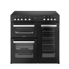 Belling Cookcentre 90cm Electric Range Cooker 5 Zone Ceramic Hob Black 90E