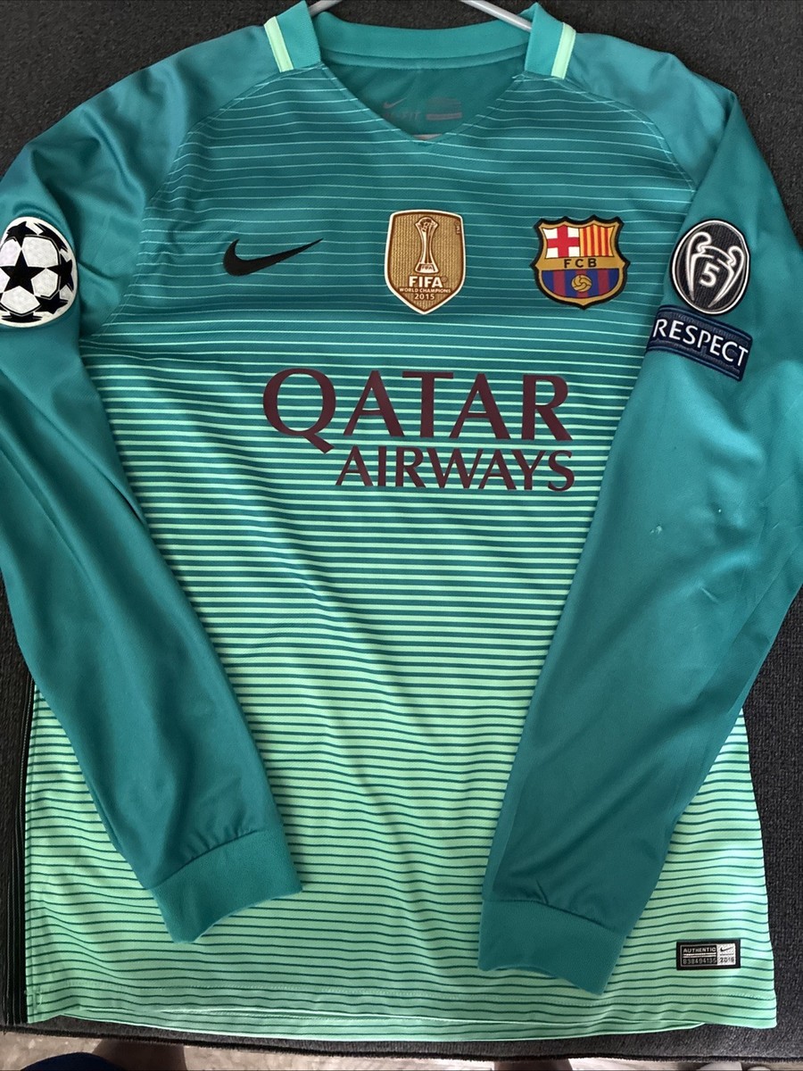 Nike Barcelona Messi Jersey Size Large Green Away Jersey Long