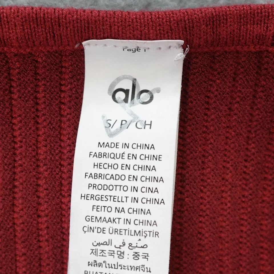 ALO DENIM PUNTO LIGA CAMISETA SIN MANGAS MUJER PEQUEÑA ROJA BUENA Foto 4 de 4